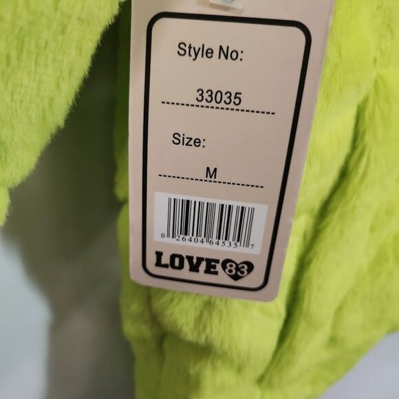 Love83‎ Faux Fur Jacket in Lim Green - Size Medium - Picture 5 of 9